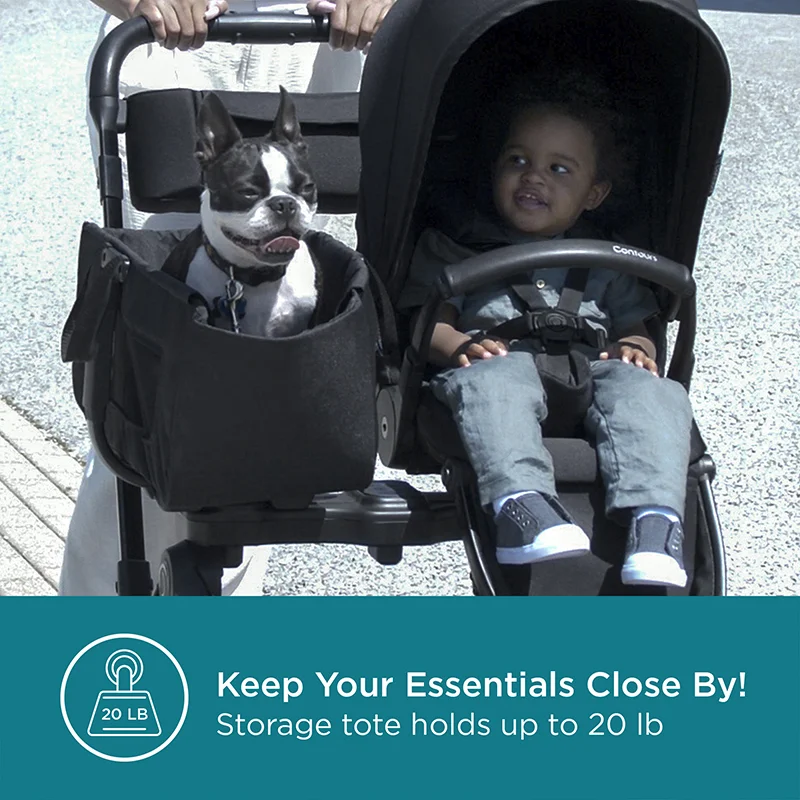 Contours Element® Single to Double Stroller - Stealth Black Image 12