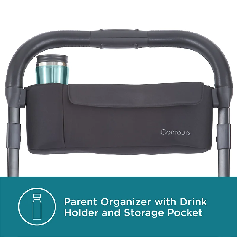 Contours Element® Single to Double Stroller - Stealth Black Image 16