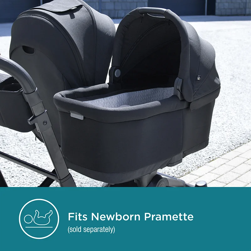 Contours Element® Single to Double Stroller - Stealth Black Image 6