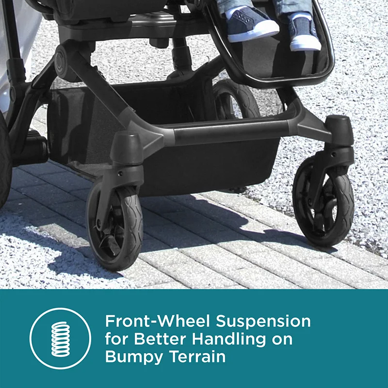 Contours Element® Single to Double Stroller - Stealth Black Image 10
