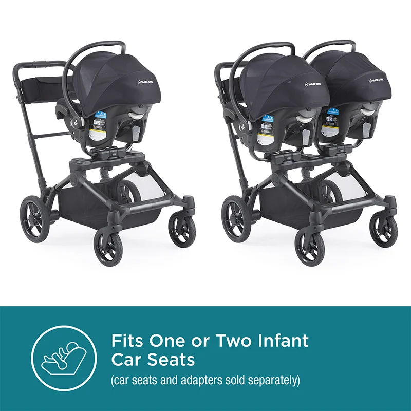 Contours Element® Single to Double Stroller - Stealth Black Image 7