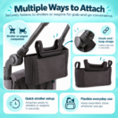 Contours Baby Universal Stroller Organizer - Black Image 7 Thumbnail