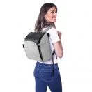Mom wearing the booster seat & diaper bag on the back Thumbnail