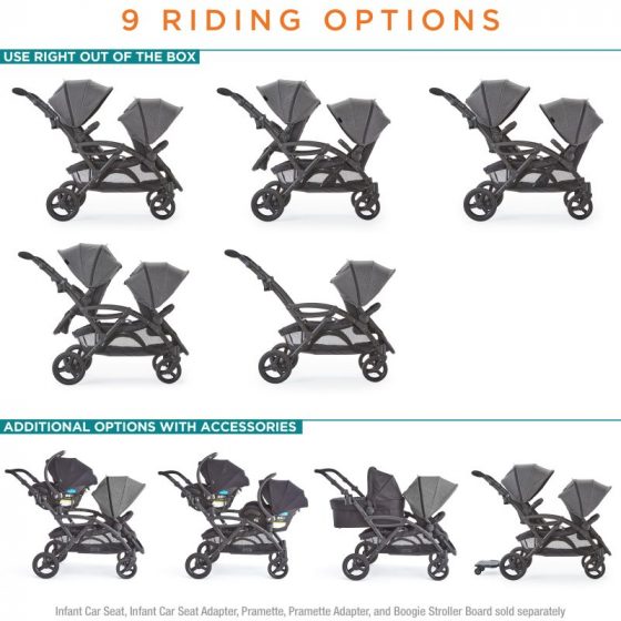 Double stroller contours options elite on sale