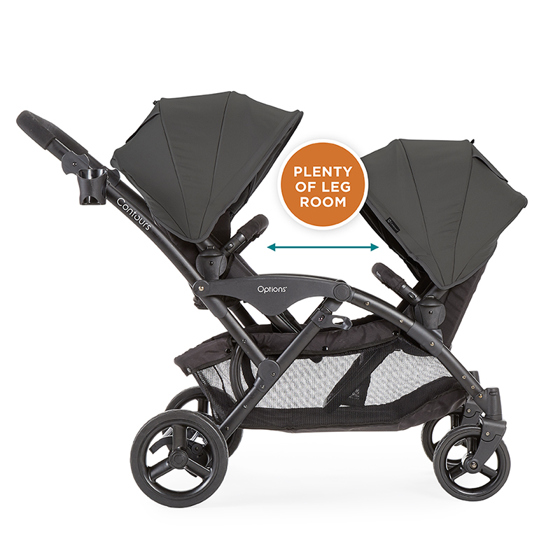 Contours Options V2 Double Stroller - Koala Gray Image 10