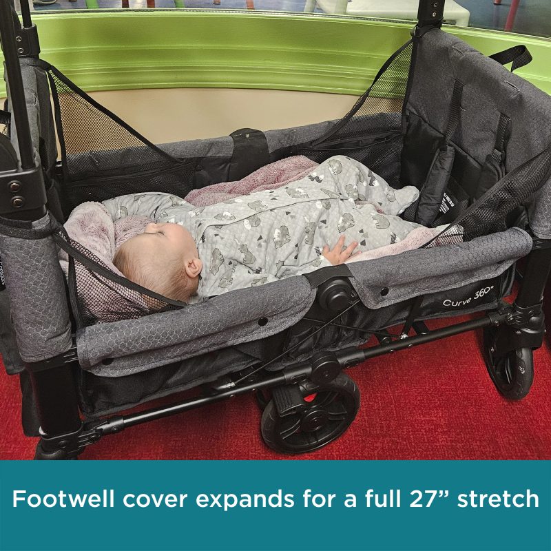 extended footbed makes for baby napping station