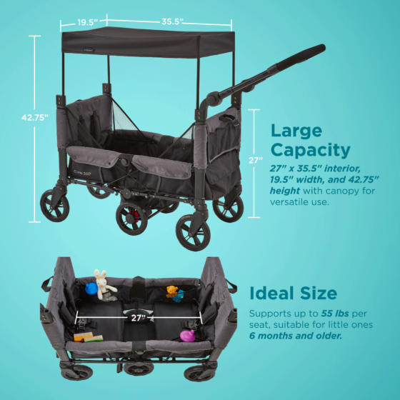 Contours Curve 360 | Stroller Wagon | Wagon Stroller for Two