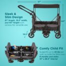 Contours Curve 360 Stroller Wagon: Zero-Turn 2-Kid Wagon with Infant Car Seat Compatibility - Black Image 7 Thumbnail
